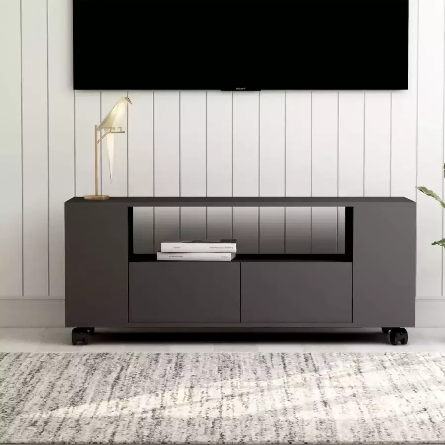Decoways Tv-meubel 120x35x43 cm spaanplaat grijs