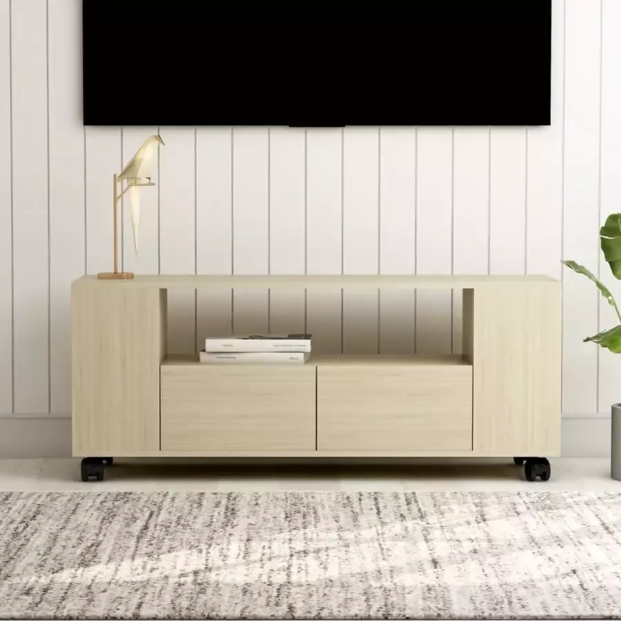 Decoways Tv-meubel 120x35x43 cm spaanplaat sonoma eikenkleurig