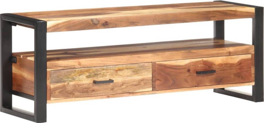 Decoways Tv-meubel 120x35x45 cm massief hout met sheesham afwerking