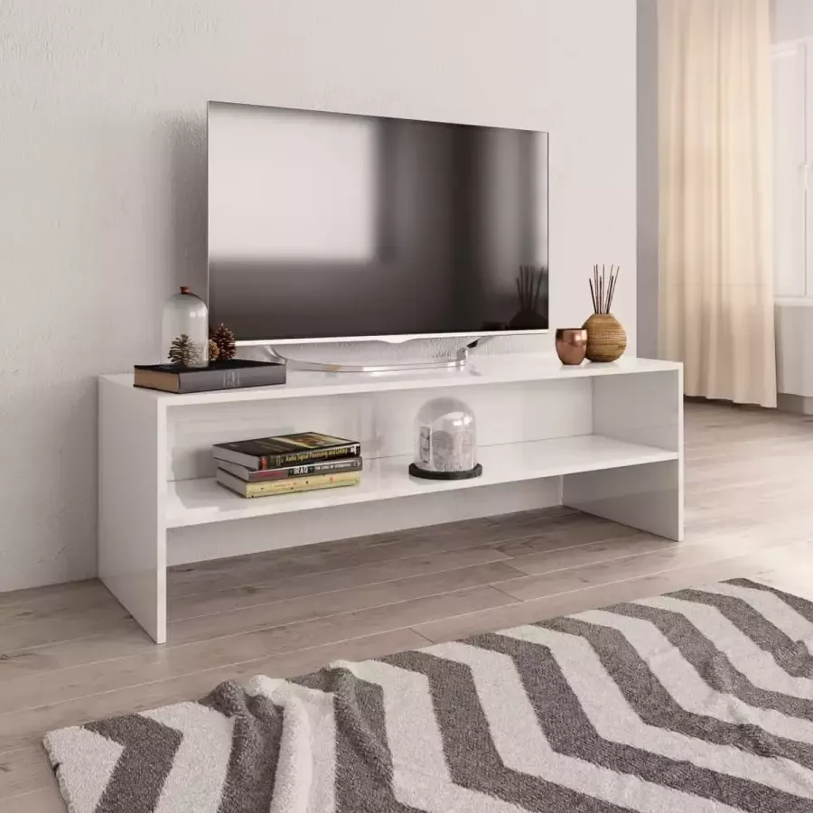 Decoways Tv-meubel 120x40x40 cm spaanplaat hoogglans wit