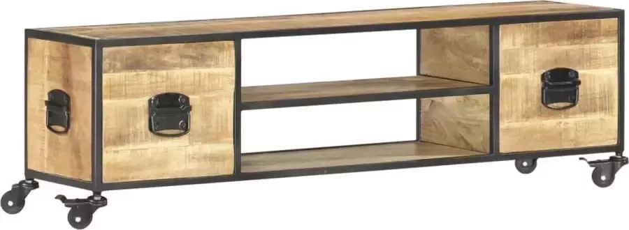 Decoways Tv-meubel 130x30x39 cm massief mangohout