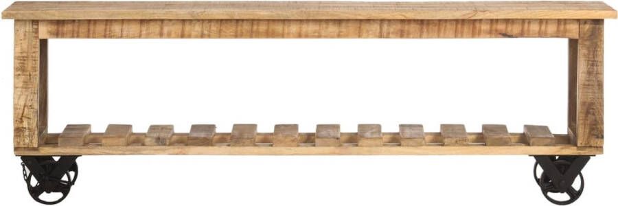 Decoways Tv-meubel 130x30x42 cm ruw mangohout