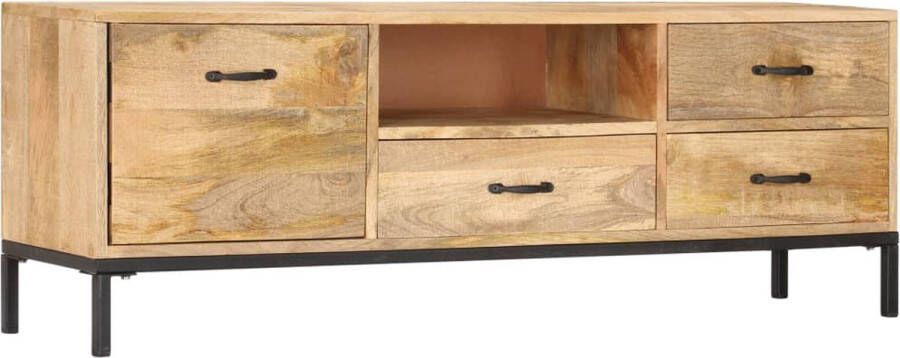 Decoways Tv-meubel 130x30x45 cm massief mangohout