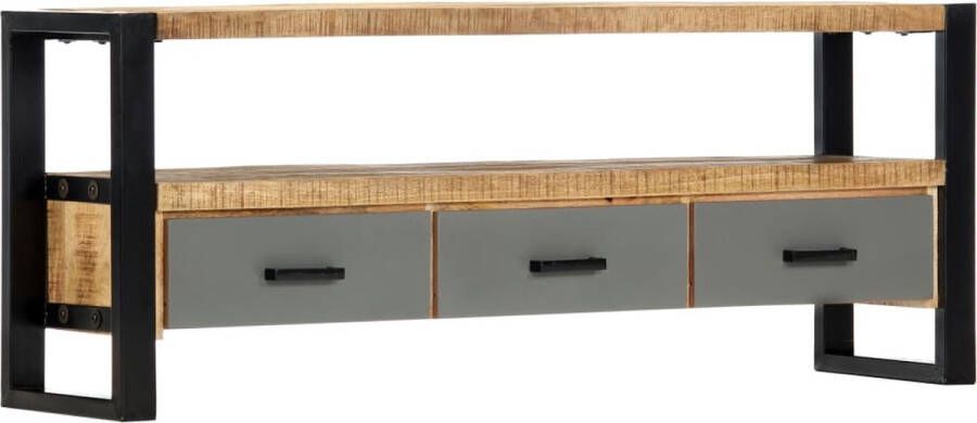 Decoways Tv-meubel 130x30x50 cm massief mangohout