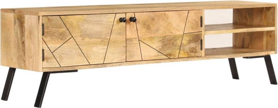 Decoways Tv-meubel 140x30x40 cm massief mangohout