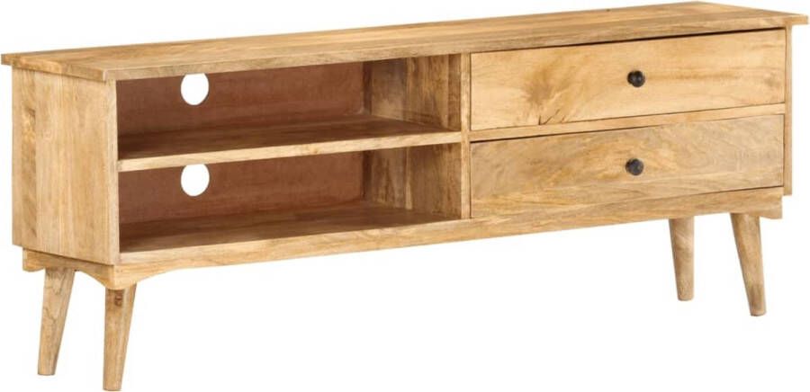 Decoways Tv-meubel 140x30x50 cm massief mangohout