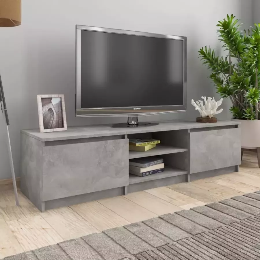 Decoways Tv-meubel 140x40x35 5 cm spaanplaat betongrijs