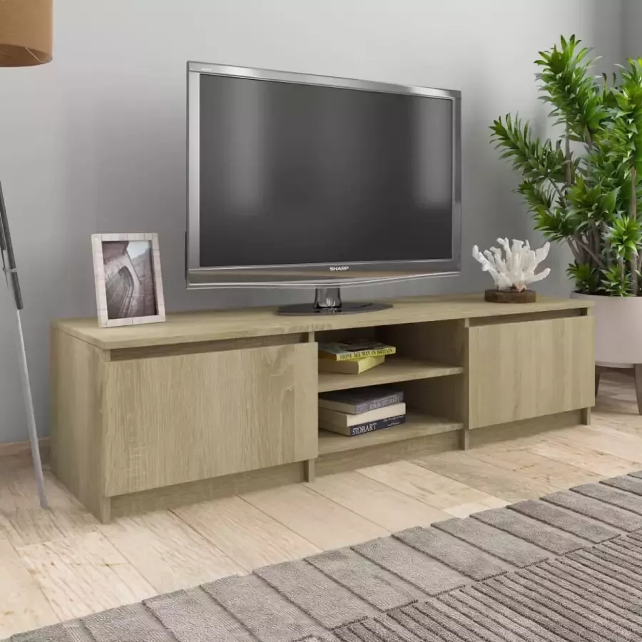 Decoways Tv-meubel 140x40x35 5 cm spaanplaat sonoma eikenkleurig