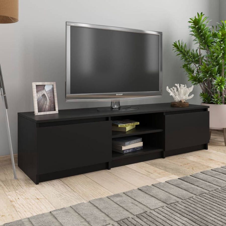 Decoways Tv-meubel 140x40x35 5 cm spaanplaat zwart