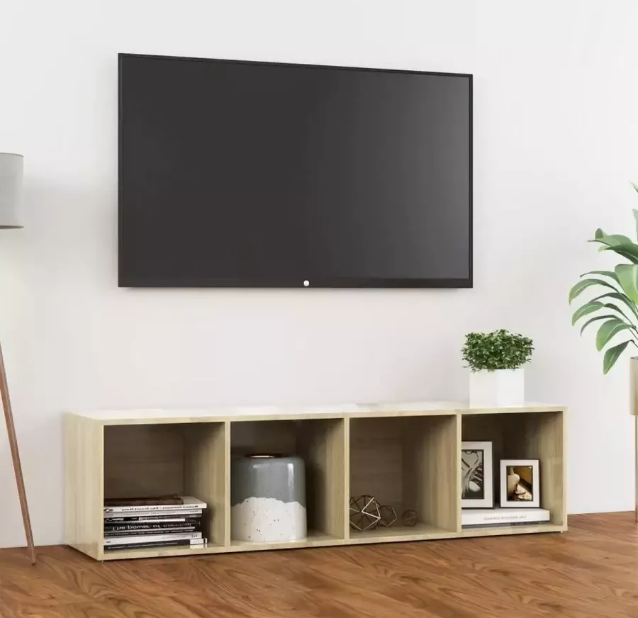 Decoways Tv-meubel 142 5x35x36 5 cm spaanplaat sonoma eikenkleurig