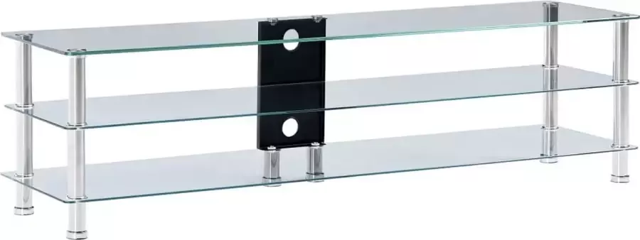 Decoways Tv-meubel 150x40x40 cm gehard glas transparant