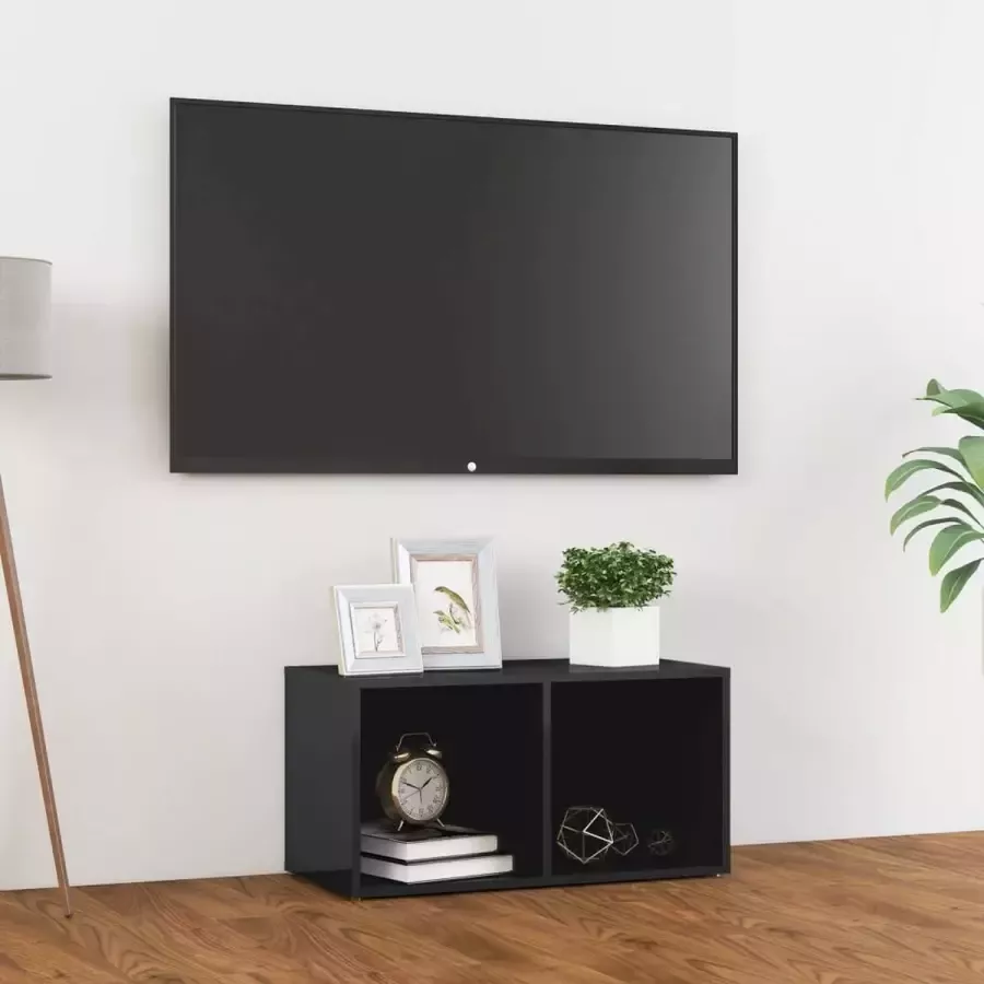 Decoways Tv-meubel 72x35x36 5 cm spaanplaat hoogglans grijs