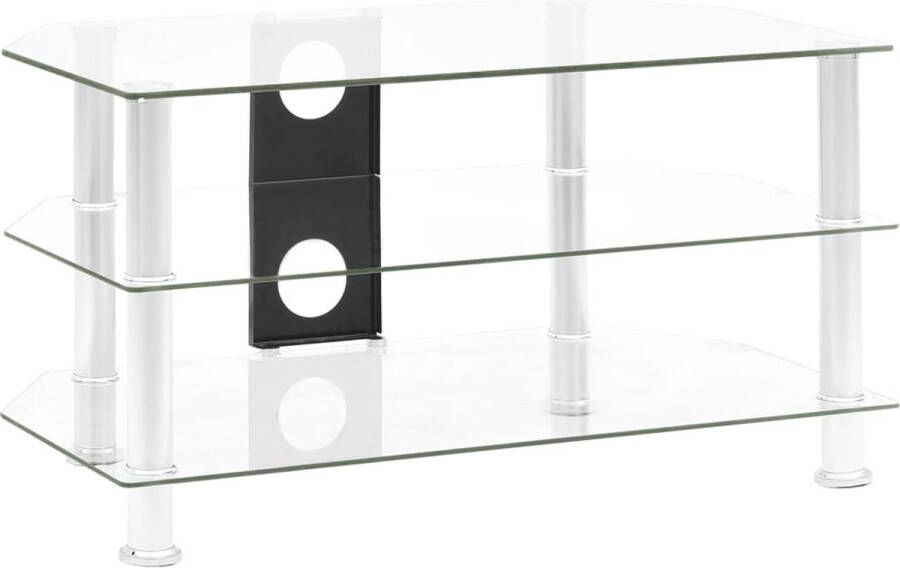 Decoways Tv-meubel 75x40x40 cm gehard glas transparant