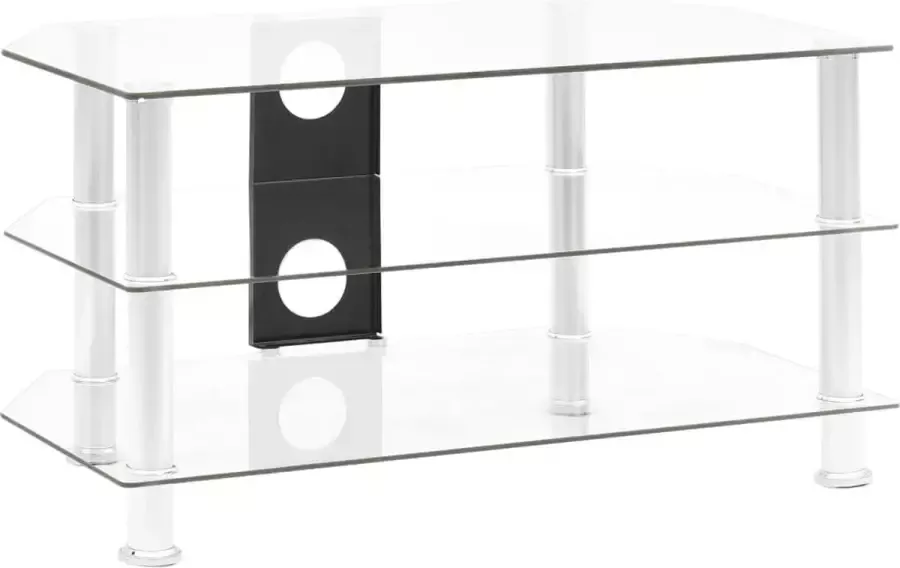 Decoways Tv-meubel 75x40x40 cm gehard glas transparant