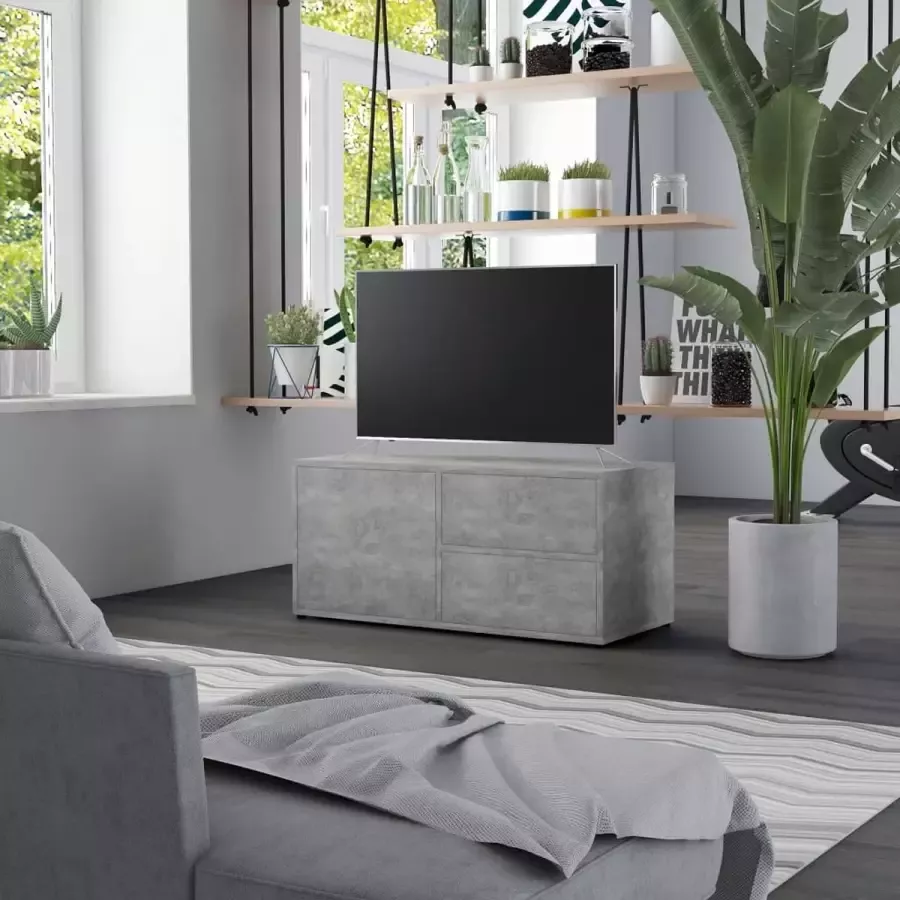 Decoways Tv-meubel 80x34x36 cm spaanplaat betongrijs