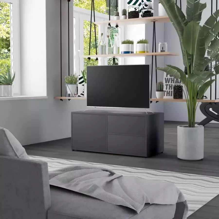 Decoways Tv-meubel 80x34x36 cm spaanplaat grijs