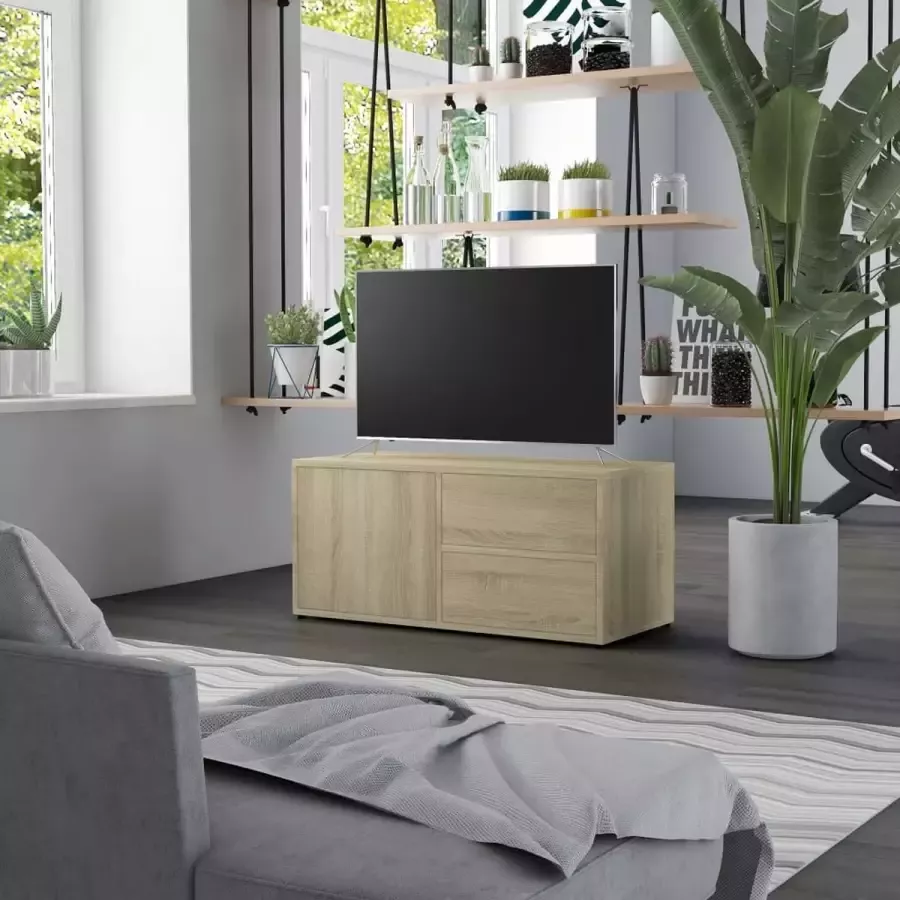 Decoways Tv-meubel 80x34x36 cm spaanplaat sonoma eikenkleurig