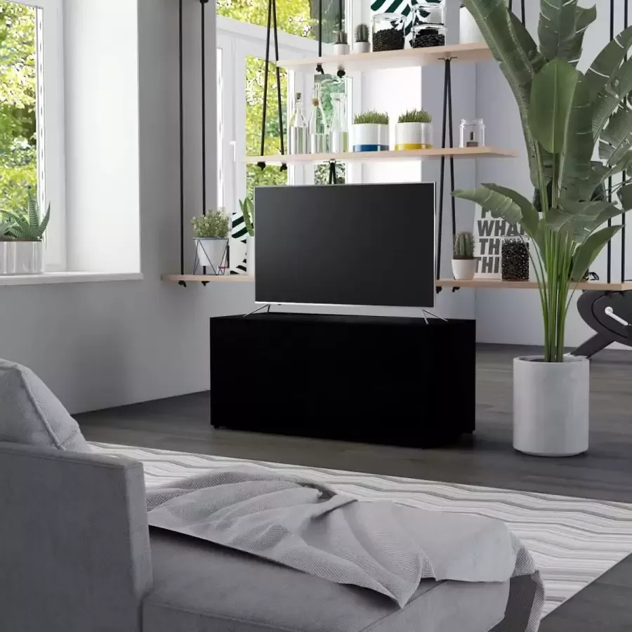 Decoways Tv-meubel 80x34x36 cm spaanplaat zwart