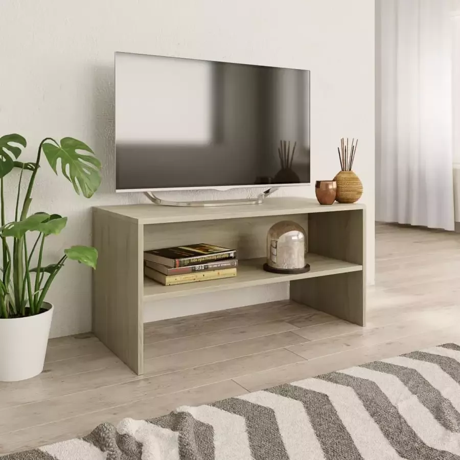 Decoways Tv-meubel 80x40x40 cm spaanplaat sonoma eikenkleurig