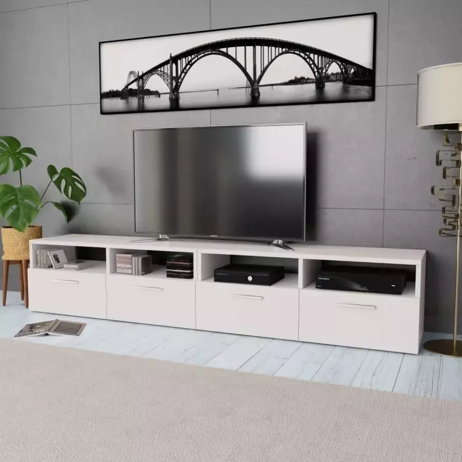 Decoways Tv-meubel 95x35x36 cm spaanplaat wit 2 stuks