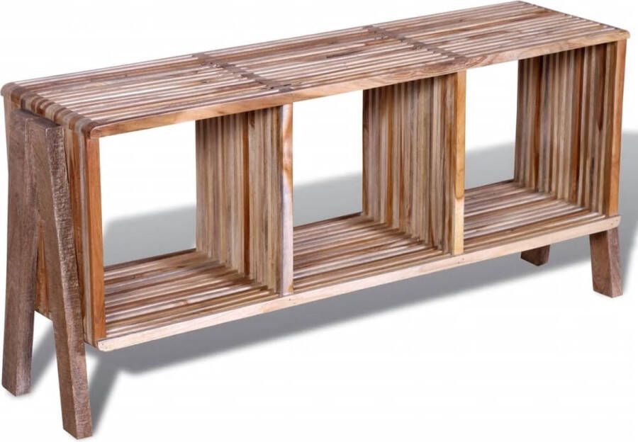 Decoways Tv-meubel met 3 vakken gerecycled teak stapelbaar