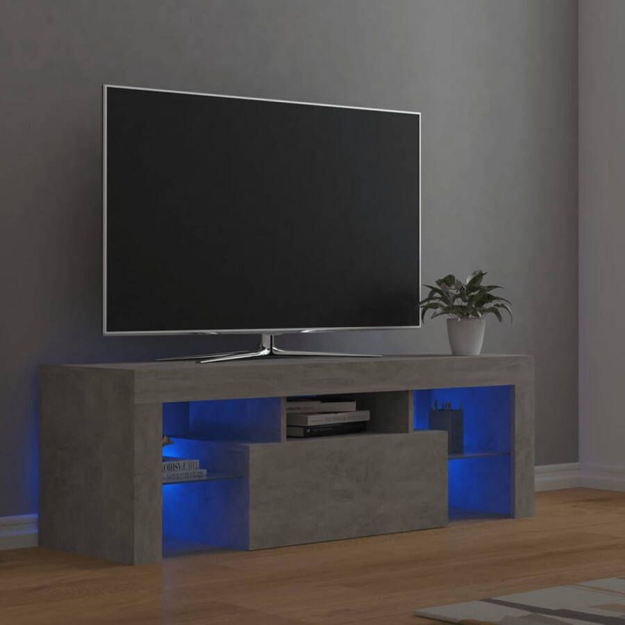 Decoways Tv-meubel met LED-verlichting 120x35x40 cm betongrijs
