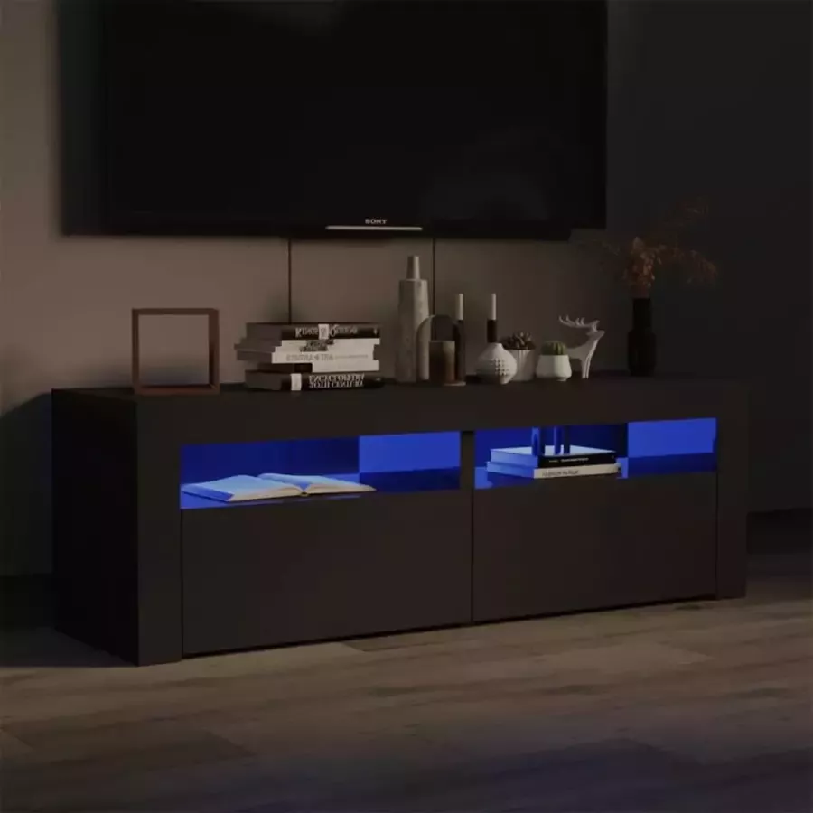 Decoways Tv-meubel met LED-verlichting 120x35x40 cm hoogglans grijs
