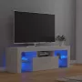 Decoways Tv-meubel met LED-verlichting 120x35x40 cm hoogglans wit - Thumbnail 2