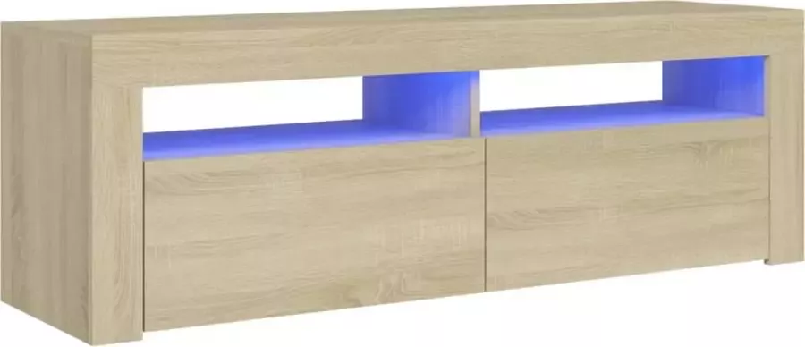 Decoways Tv-meubel met LED-verlichting 120x35x40 cm sonoma eikenkleurig