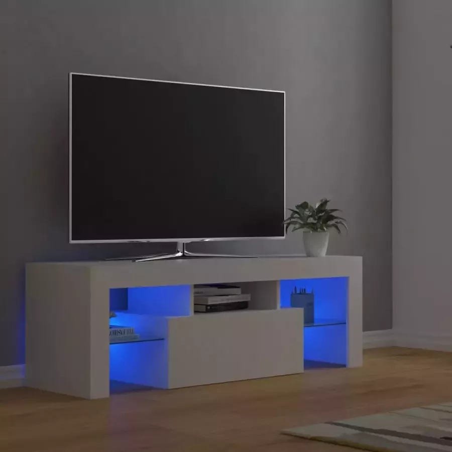Decoways Tv-meubel met LED-verlichting 120x35x40 cm wit