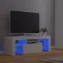 Decoways Tv-meubel met LED-verlichting 120x35x40 cm wit - Thumbnail 1