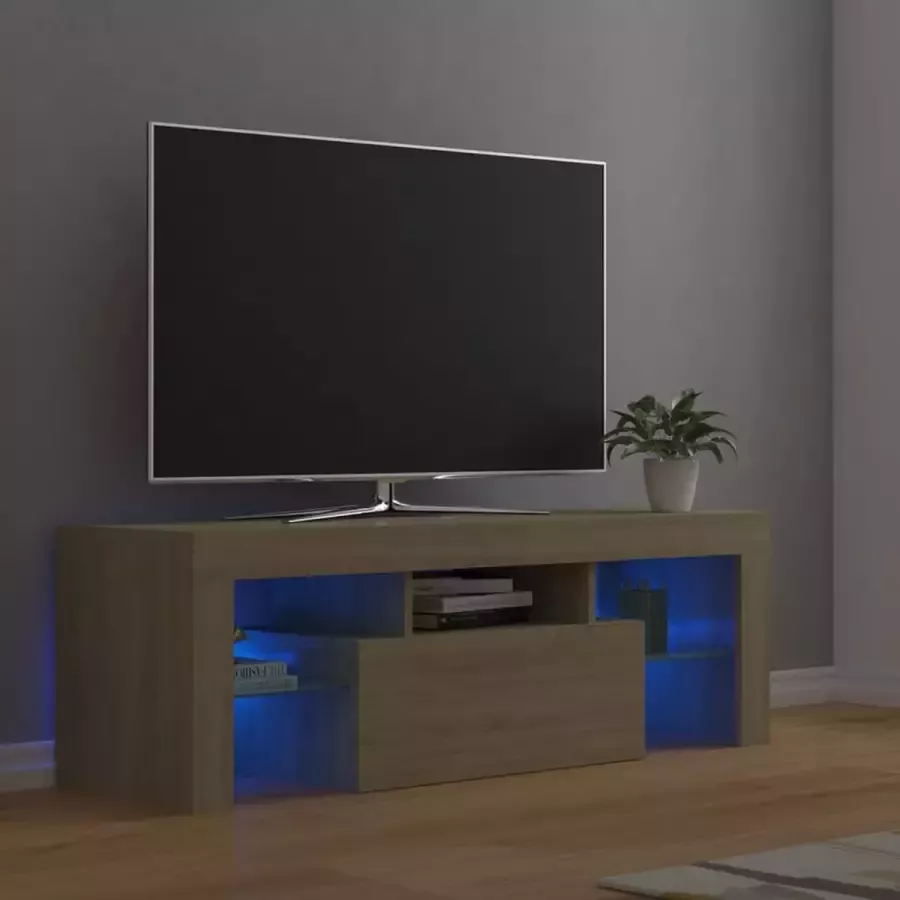 Decoways Tv-meubel met LED-verlichting 120x35x40cm sonoma eikenkleurig