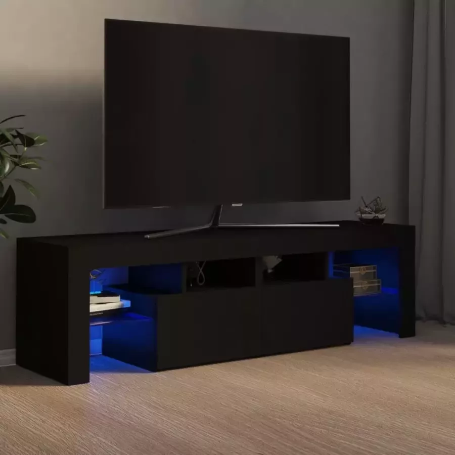 Decoways Tv-meubel met LED-verlichting 140x35x40 cm zwart