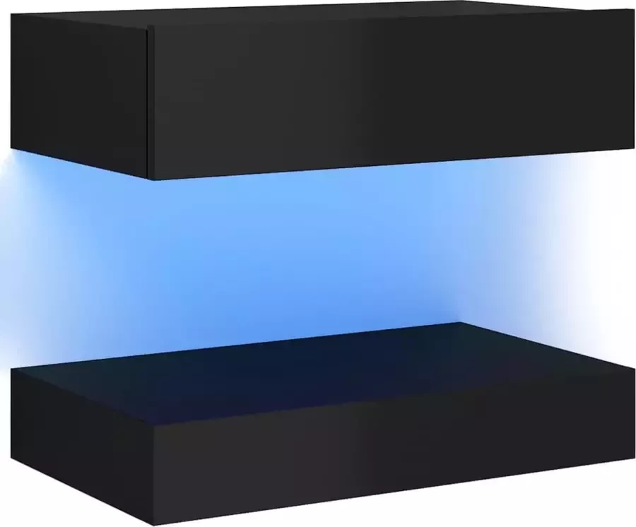 Decoways Tv-meubel met LED-verlichting 60x35 cm hoogglans zwart