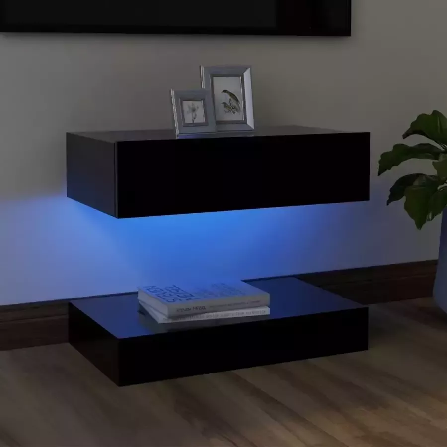 Decoways Tv-meubel met LED-verlichting 60x35 cm zwart