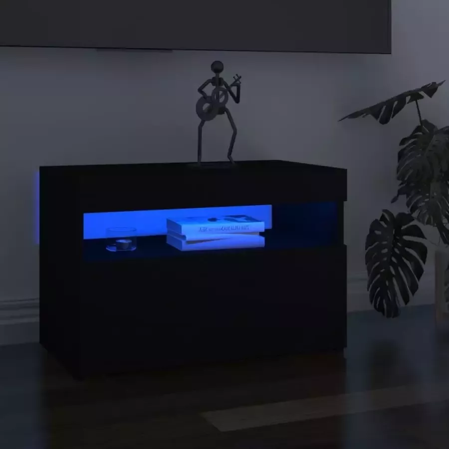 Decoways Tv-meubel met LED-verlichting 60x35x40 cm zwart