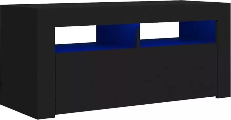 Decoways Tv-meubel met LED-verlichting 90x35x40 cm zwart