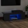 Decoways Tv-meubel met LED-verlichting 90x39x30 cm grijs - Thumbnail 2