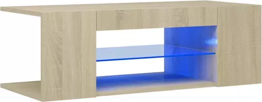 Decoways Tv-meubel met LED-verlichting 90x39x30 cm sonoma eikenkleurig