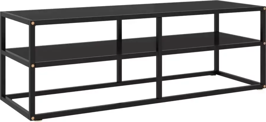 Decoways Tv-meubel met zwart glas 120x40x40 cm zwart