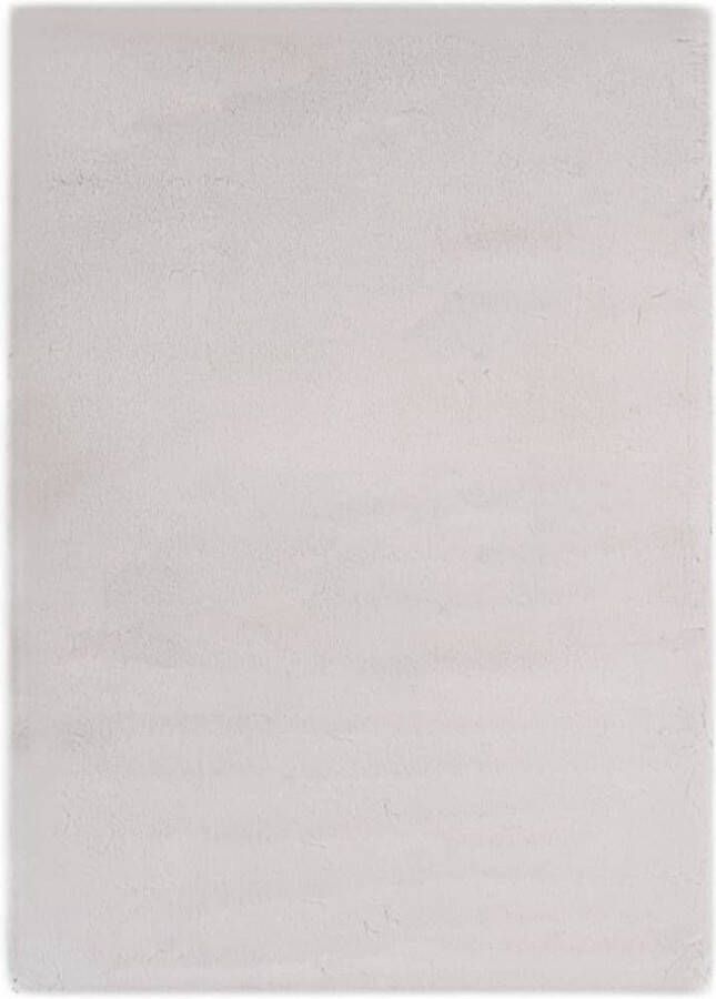 Decoways Vloerkleed 120x160 cm kunstkonijnenbont grijs