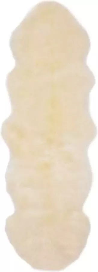 Decoways Vloerkleed 60x180 cm schapenvacht wit
