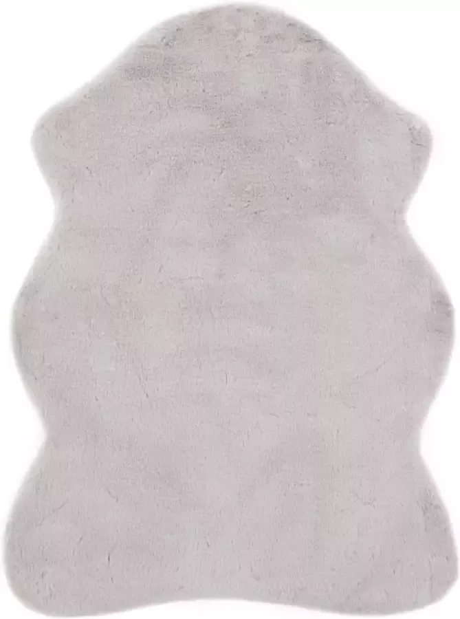 Decoways Vloerkleed 65x95 cm kunstkonijnenbont grijs