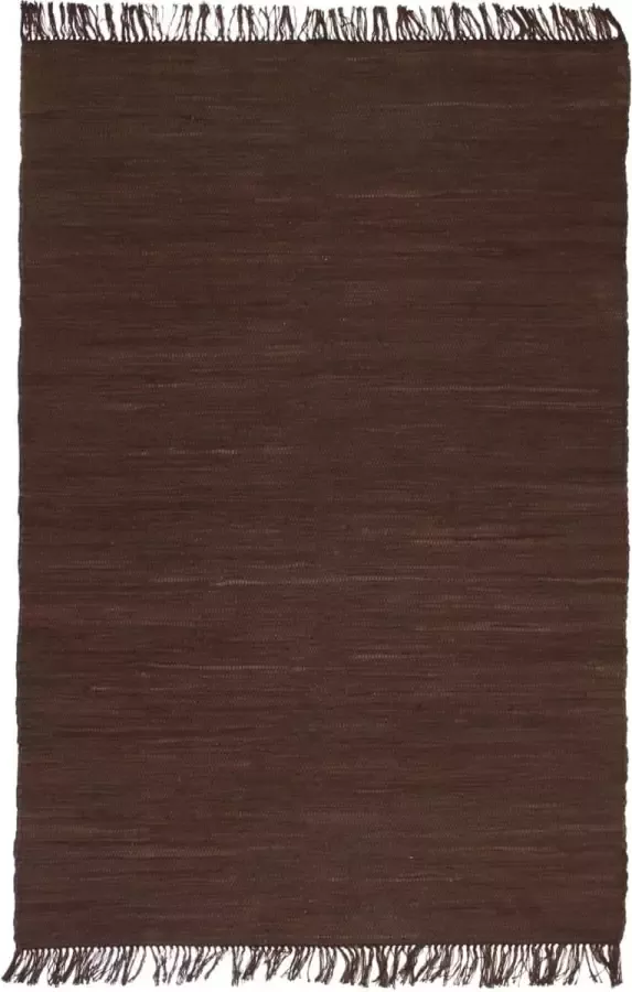 Decoways Vloerkleed Chindi handgeweven 200x290 cm katoen bruin