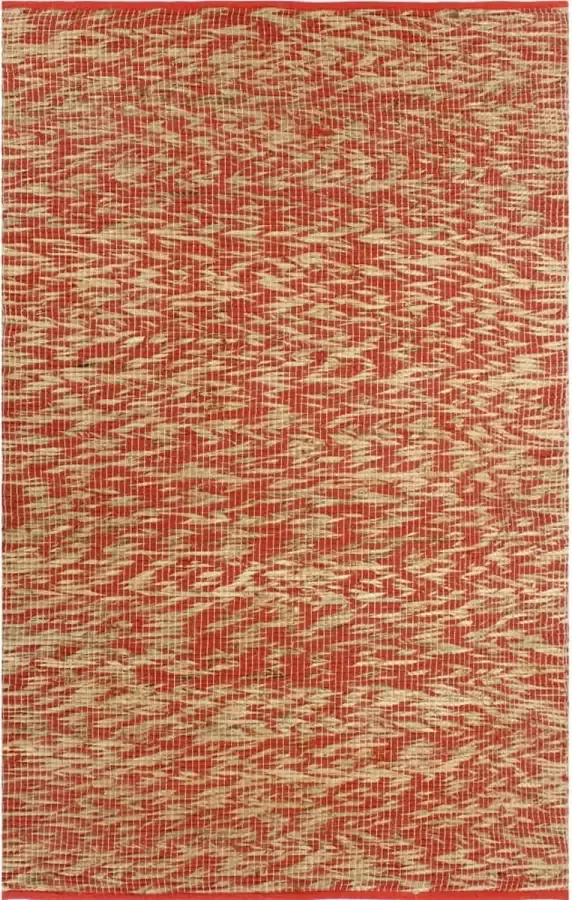 Decoways Vloerkleed handgemaakt 160x230 cm jute rood en naturel