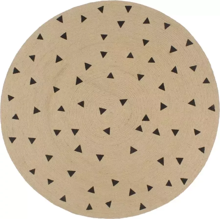 Decoways Vloerkleed handgemaakt met driehoek print 150 cm jute