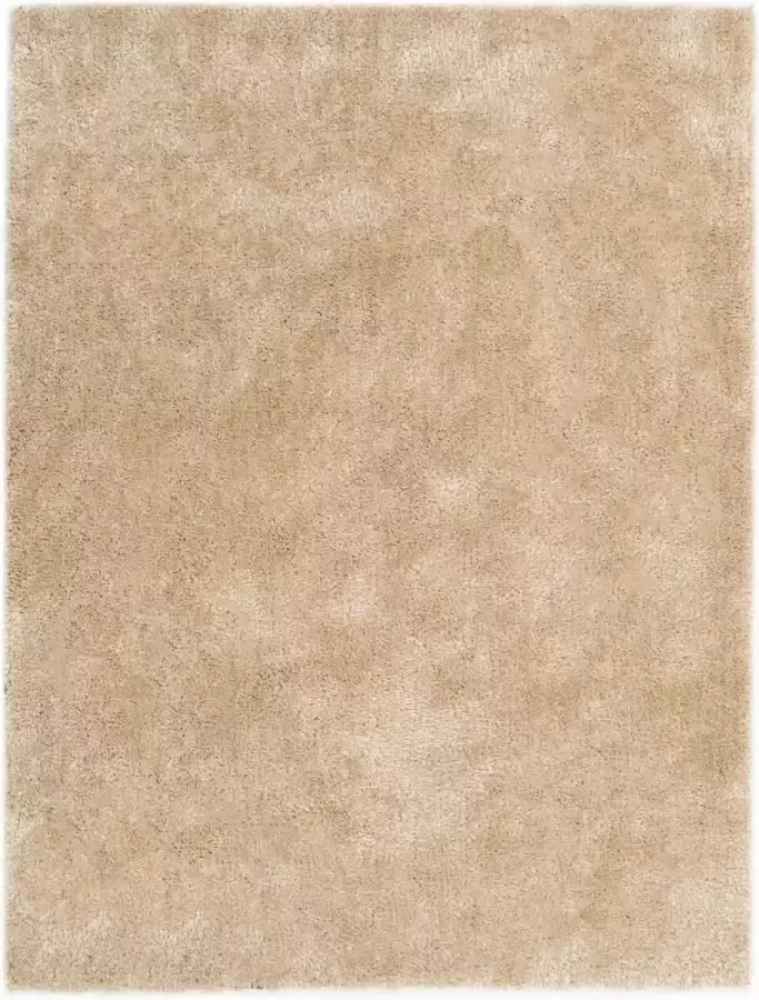 Decoways Vloerkleed shaggy hoogpolig 140x200 cm beige