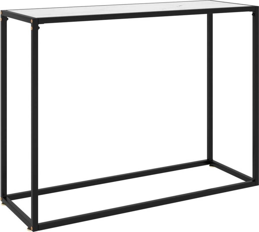 Decoways Wandtafel 100x35x75 cm gehard glas wit