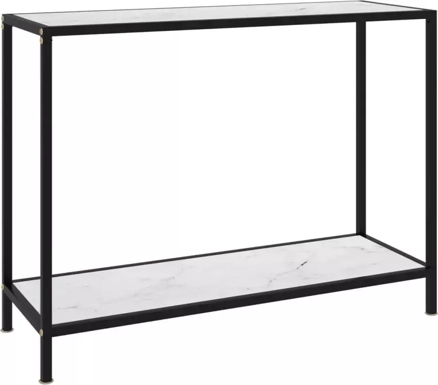 Decoways Wandtafel 100x35x75 cm gehard glas wit