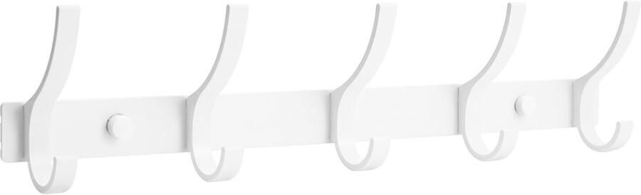 DEDIMUS Wandkapstok wandkapstokhaak wandhaak wandkapstok 5-haaks kapstok handdoekhaak voor in de badkamer 1 verpakking wit